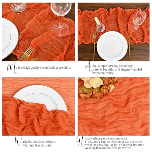 Orange Cheesecloth Table Runner 12 Pack 10Ft Rustic Wedding Party Decor