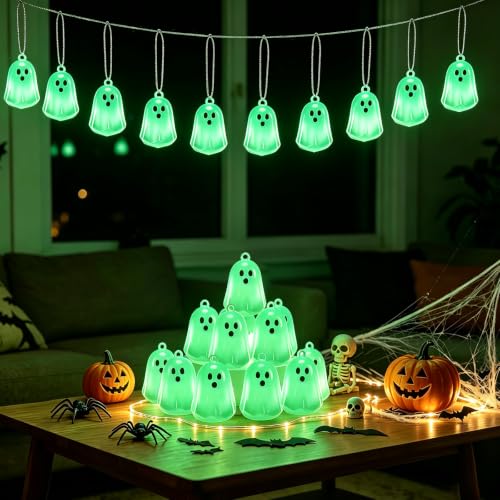 Halloween Luminous Mini Ghost Ornaments Set - Halloween Style, 36 Pieces