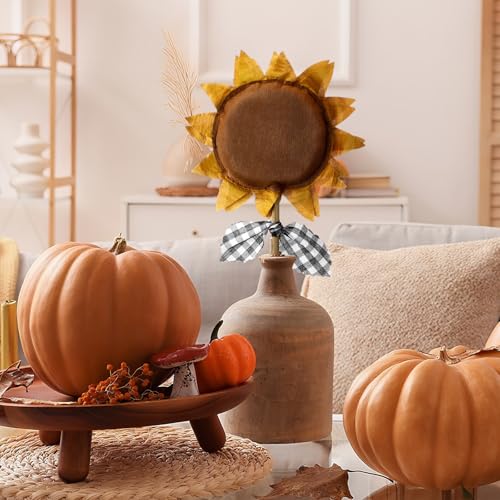 Artificial Sunflowers Set of 6 - Fall Primitive Fabric Flowers for Home Decor