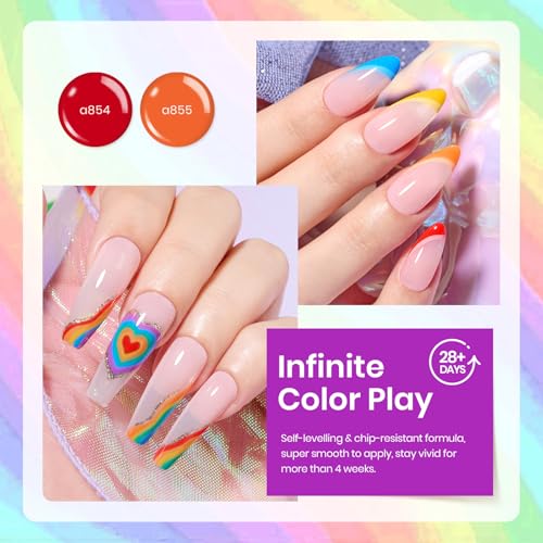 Beetles Halloween Gel Polish Set - Rainbow Flag Neon Colors, Variation B - Neon | Rainbow Flag