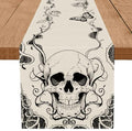 Halloween Gothic Skull Table Runner - 13 x 72 Inch Seasonal Dining Decor