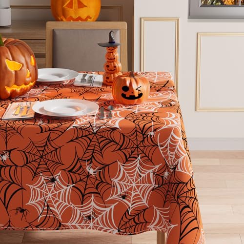 Halloween Spider Web Tablecloth 60x120 Inch Rectangle Decorations for Parties