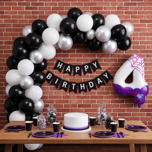 Purple Spider 4 Balloon - 40 Inch Birthday Party Decorations with Variation 25