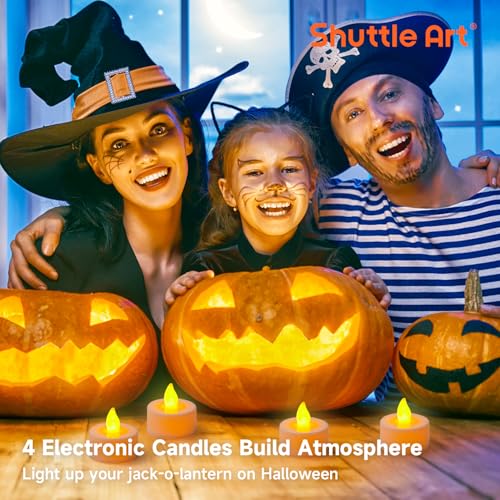 Pumpkin Carving Kit with Stencils, Electronic Candles & Tools for Halloween