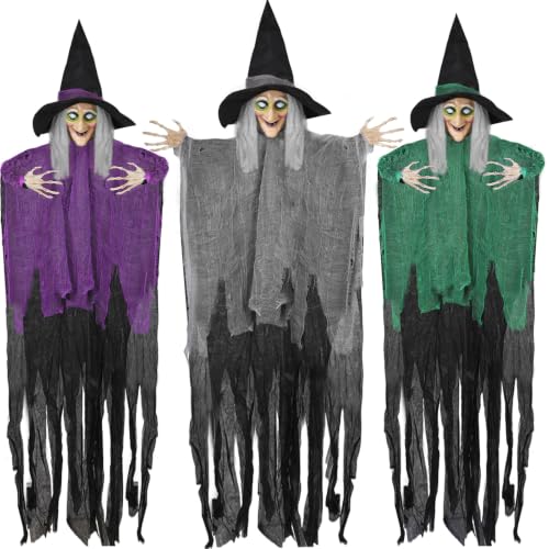 Halloween Hanging Witch Decorations - Set of 3, 59 Inches Outdoor Decor
