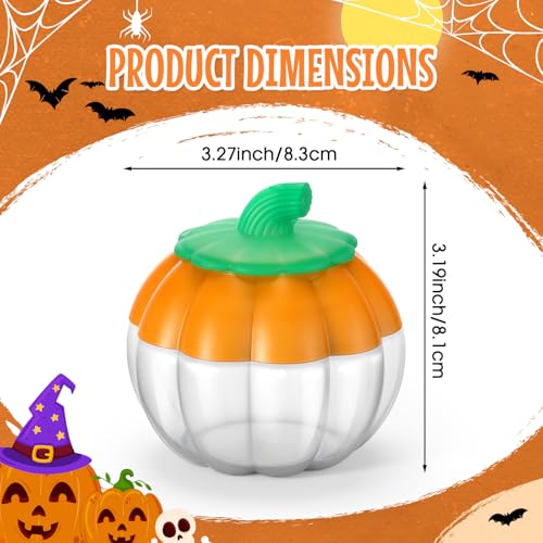 20 Pack Halloween Pumpkin Candy Jars with Lids - Clear Plastic 200ml