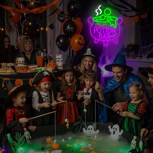 Potion Bar Halloween Neon Sign Witch Neon LED Wall Decor Dimmable USB Powered