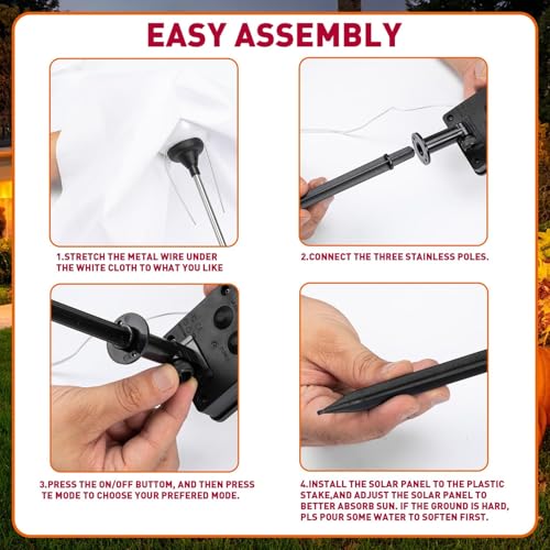 3 Pack Solar Ghost Pathway Lights Outdoor Halloween Stake Decor