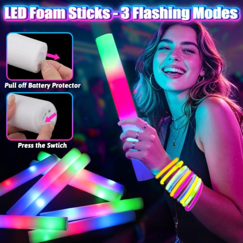 Glow in the Dark Party Supplies Kit for Kids & Adults Neon Decorations