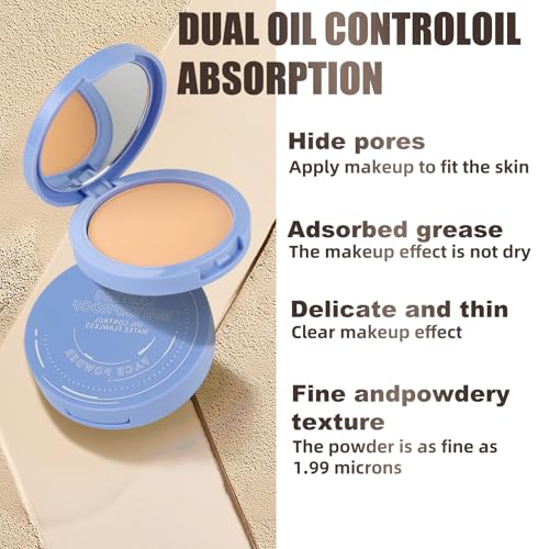 Face Powder Waterproof Makeup Set - Beige, Matte Finish, Controls Shine & Fine Lines