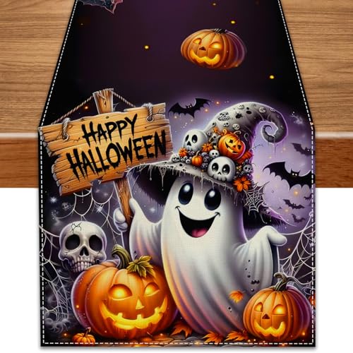 Ghost Pumpkin Table Runner Halloween Decorations for Home - Variation 1