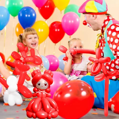 Long Balloons Red - 260 Pack for Party Decorations & Balloon Arch - Variation: Red