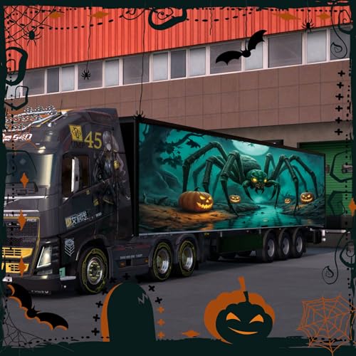 Scary Giant Spider Garage Door Banner Halloween Decor - 192.13" x 82.68" - Waterproof Outdoor Halloween Decoration