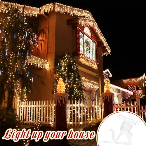 Clear Christmas Light Gutter Clips 100 Pcs - Outdoor & Indoor Light Mounts