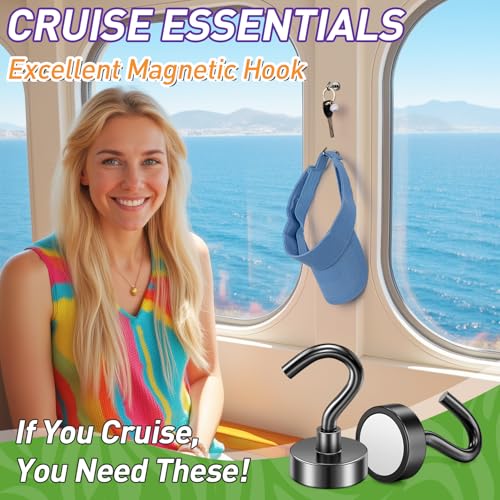 20 Pack Heavy Duty Magnetic Hooks Black - Cruise Cabin & Home Storage