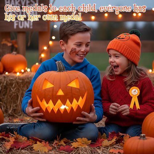 Halloween Pumpkin Carving Kit with 6 Tools, 6 Aprons, 6 Ribbons, 2 Tablecloths - Orange / 20