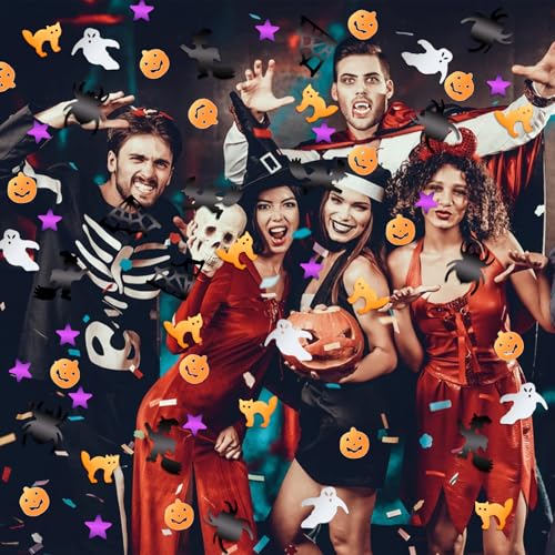 Halloween Confetti Set - Bat, Spider, Cat, Pumpkin, Star, Witch Designs