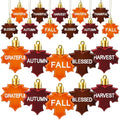 Fall Thanksgiving Maple Leaf Tree Ornaments - 24 Pcs Autumn Hanging Decor - Seasonal Holiday Decorations