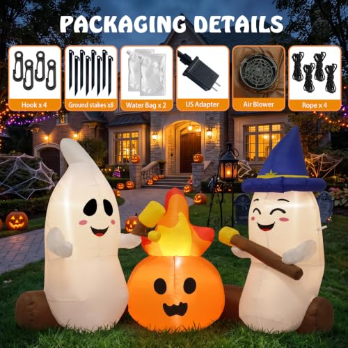 5 Ft Halloween Inflatable Ghosts Yard Decorations Outdoor Spooky Halloween Decor