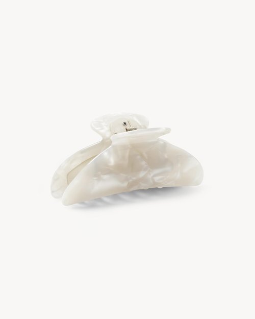 MACHETE Women Hair Clip Midi Heirloom Claw Clip, 3.5 inch Hair Clamp Fashion Hair Accessories (White Shell)