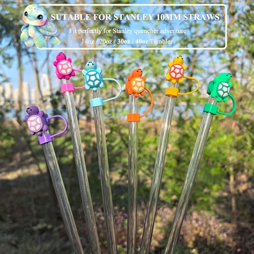 Turtle Silicone Straw Covers - 6 Pack for 30oz & 40oz Tumblers - Variation of THIS listing