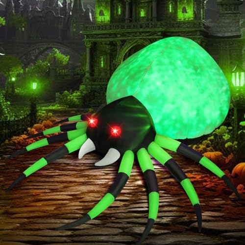 8 FT Inflatable Halloween Spider Decor with LED Lights - Outdoor Yard Decoration