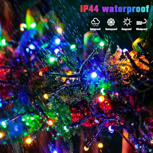 Multicolor 500 LEDs Christmas Cluster Lights with Remote - 33ft Firecracker String Lights, 8 Modes Waterproof