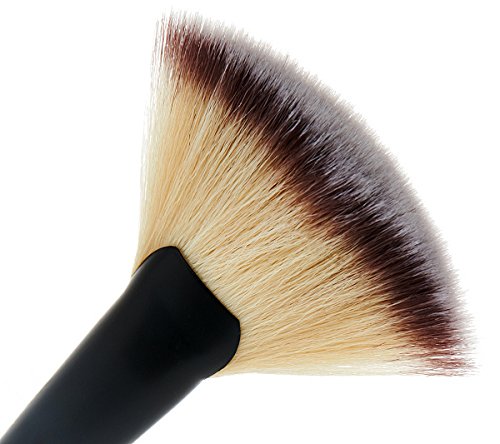 EVE PEARL Ultimate Face Compact | 204 Dual Fan Brush Set for Blush, Bronzer & Highlighter - Medium to Deep