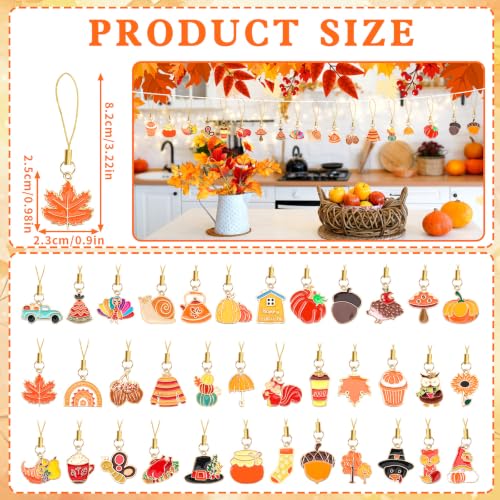 AUGSUN Fall Tree Ornaments Set - Mini Autumn Decorations for Small Tree, 36 pcs, Fall Style