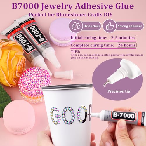 AB Resin Rhinestones for Crafting - 25,000 Pcs Mixed Sizes with Glue - Large Pack
