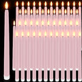 Pink Flameless LED Taper Candles Pack - 11 Inch, Safe Halloween Decor