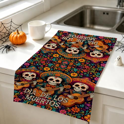 2 Pcs Dia De Los Muertos Skeleton Band Kitchen Towels - Towel38 Variation
