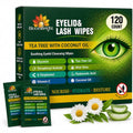 Tea Tree Eyelid Wipes 120 Count - Gentle Makeup Remover for Sensitive Eyes