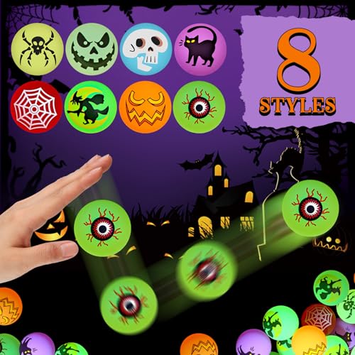 Halloween Glow in The Dark Bouncy Balls Set - 120pcs Spooky Party Favors