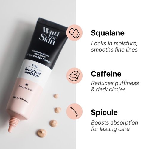 Regine Switzerland Squalane Caffeine Eye Cream - Firming & Depuffing Treatment for Under-Eyes, 30ml