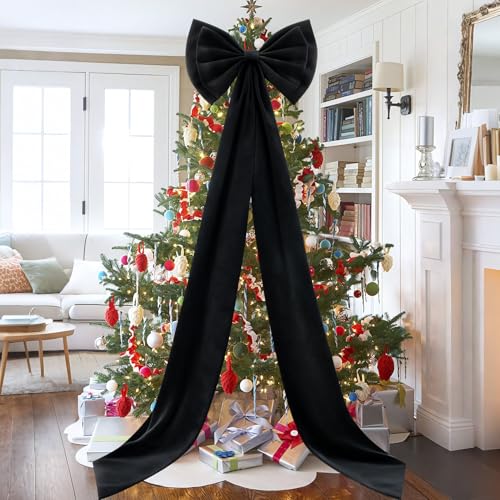Black Giant Bow for Christmas Tree Topper 75x18 Inches - Wedding & Party Decor Variation of THIS listing