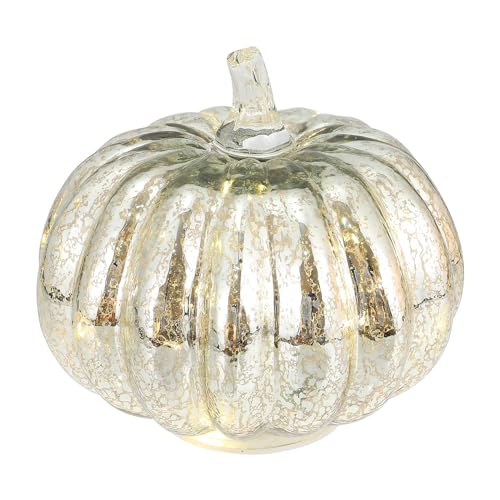 Glass Pumpkin LED Light - Battery Powered Halloween Fall Decoration