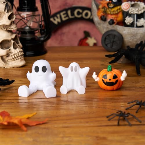 Halloween Ghost Figurine Decor with Chain Legs - Spooky Indoor Home Office Decorations