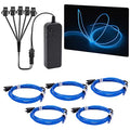 Blue 2M Neon EL Wire with Battery Controller - 3 Modes for Party & Decoration