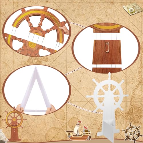Nautical Ship Wheel Cardboard Cutout Standup for Party Decor & Photo Props