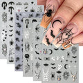 Halloween Nail Stickers Set - Heart Spider Web Design for Nail Art, 6 Sheets