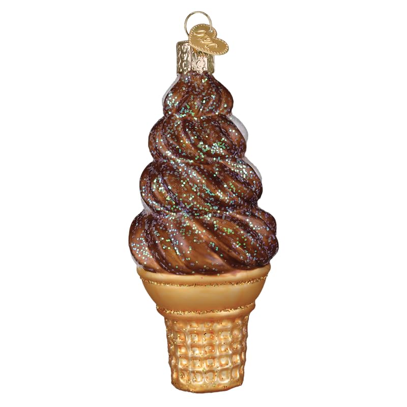 Christmas Glass Soft Serve Ice Cream Ornament - Chocolate & Vanilla Swirl