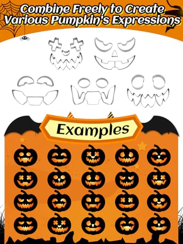 Halloween Pumpkin Carving Kit with Stencils Lights and Tools for Kids & Adults