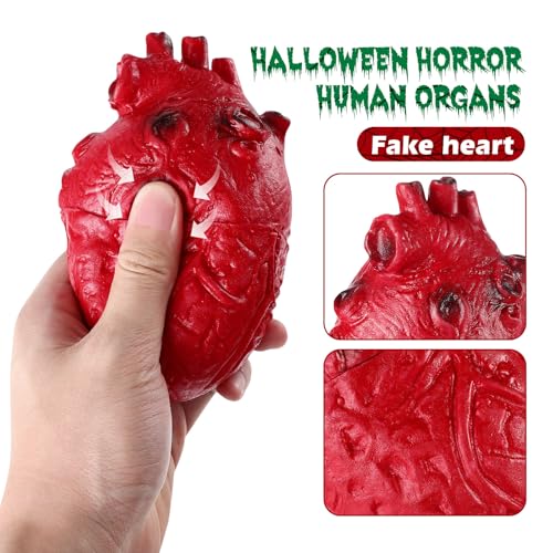 Realistic Red Latex Heart Prop for Halloween Haunted House Decorations