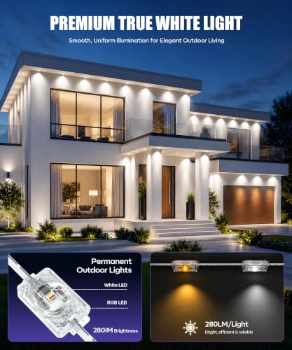 Outdoor RGBIC Permanent Lights 200FT - App & Voice Control Waterproof Holiday Decor