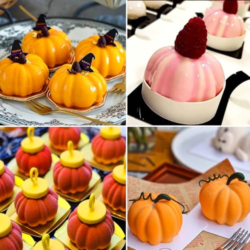 Halloween Pumpkin Silicone Mold 3-Pack for Cake Candy & Dessert Decorating - Orange