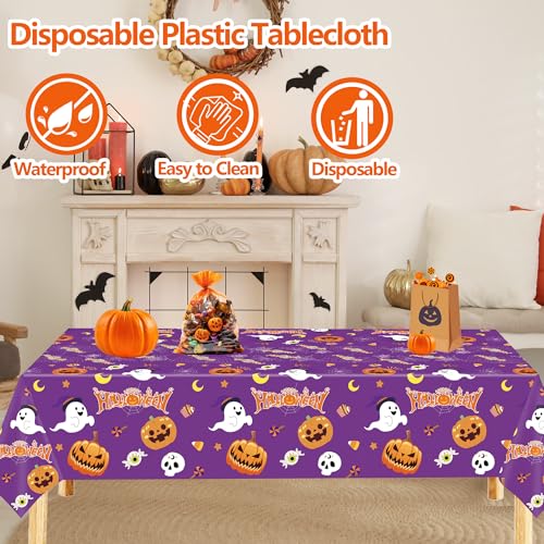 Halloween Tablecloth Set - 3 Pack 54x108 Inch Lovely Halloween Decorations