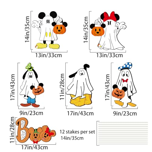 17-Inch Halloween Yard Signs Cartoon Mouse Outdoor Decorations