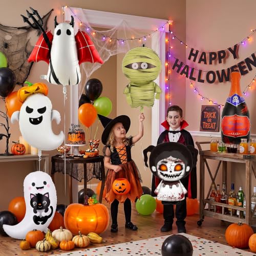 Halloween Balloons Set - 7pcs Cute Demon Mummy Ghost Pumpkin with Variation Balloon-8