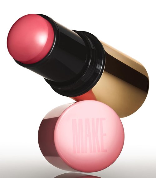 MAKE Beauty Cream Stroke Blush Stick - Vibrant Soft Matte Finish for Cheeks | Chroma Pinky Coral Shade